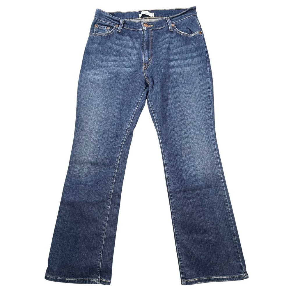 Levi's Blue 550 Relaxed Boot Cut Whiskered Denim Jeans Women 12 Short